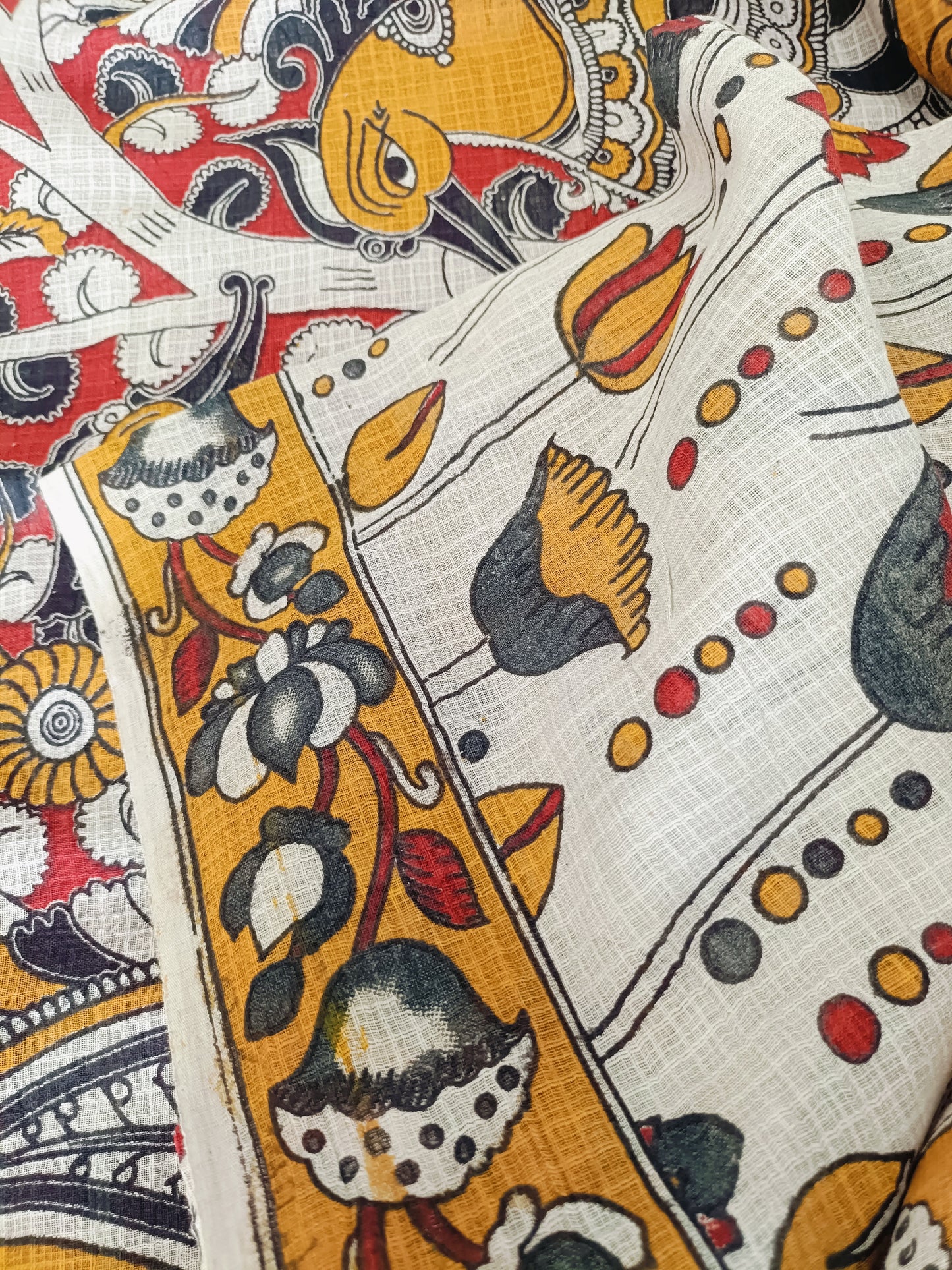 मेनका - Pure Kota Handloom Cotton Handcrafted Kalamkari Saree