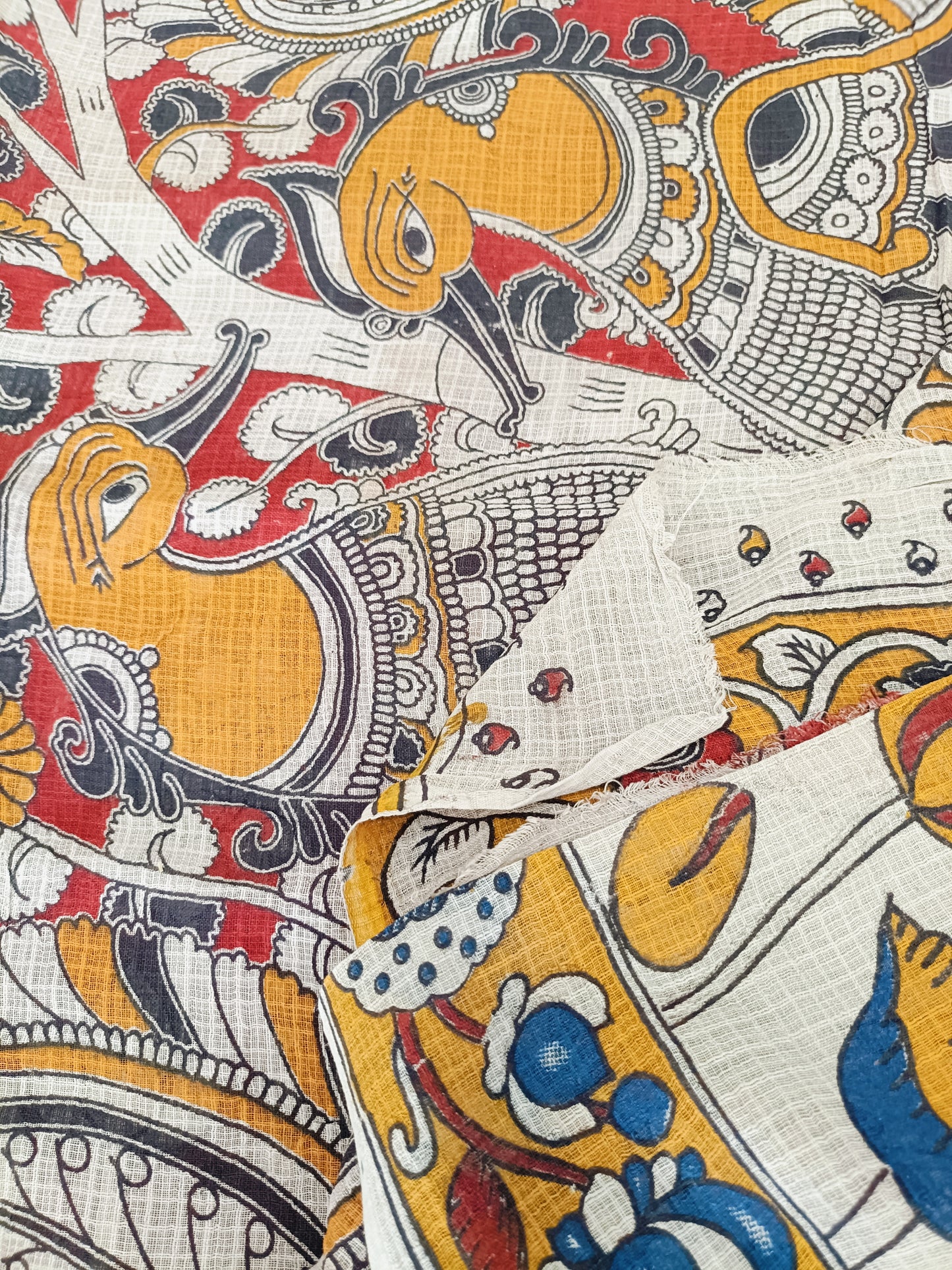 उर्वशी - Pure Kota Handloom Cotton Handcrafted Kalamkari Saree