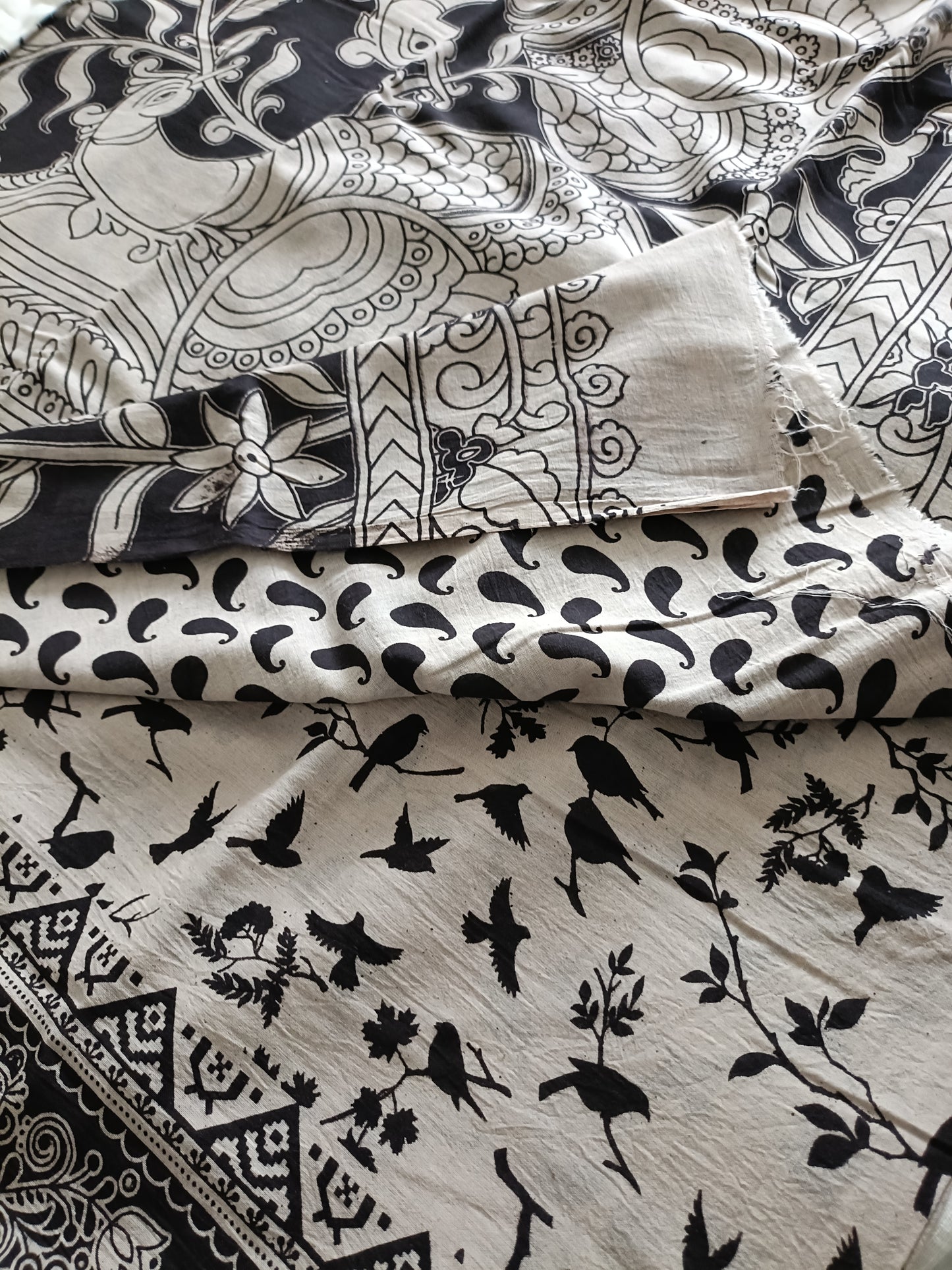 Handmade Kalamkari Mul Cotton Sarees