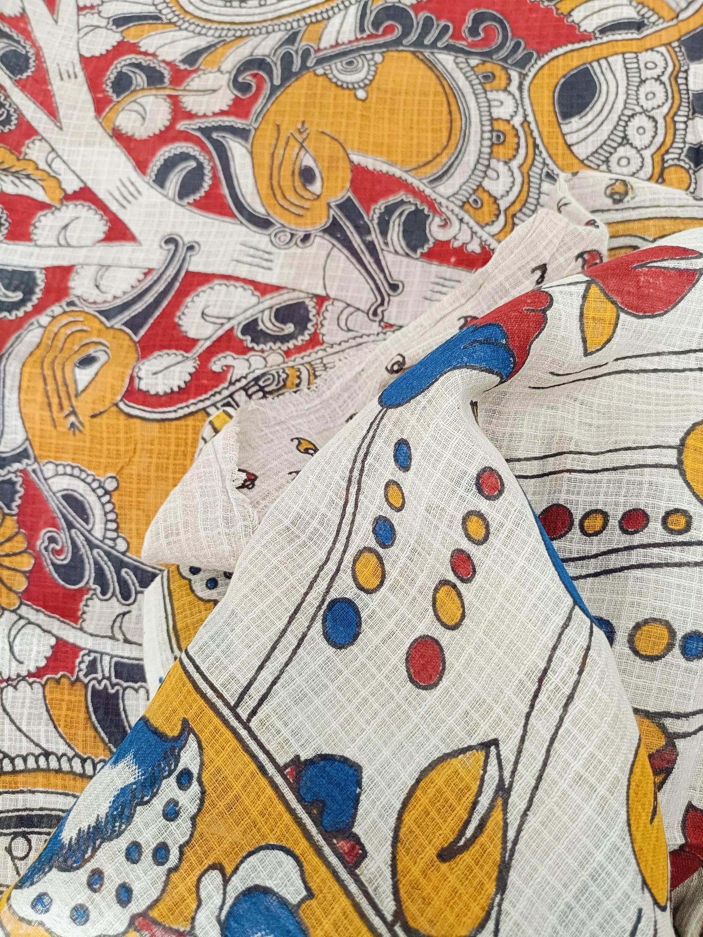 उर्वशी - Pure Kota Handloom Cotton Handcrafted Kalamkari Saree