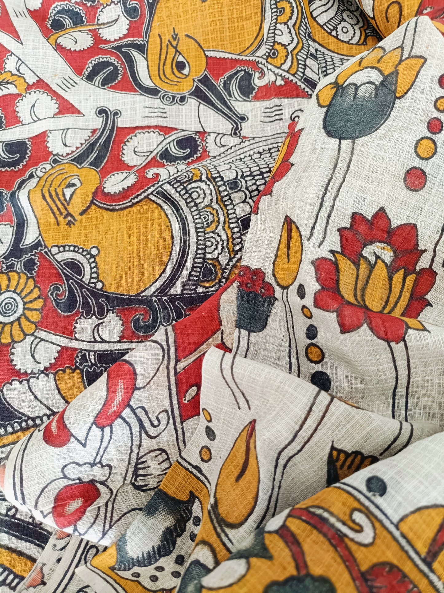 मेनका - Pure Kota Handloom Cotton Handcrafted Kalamkari Saree