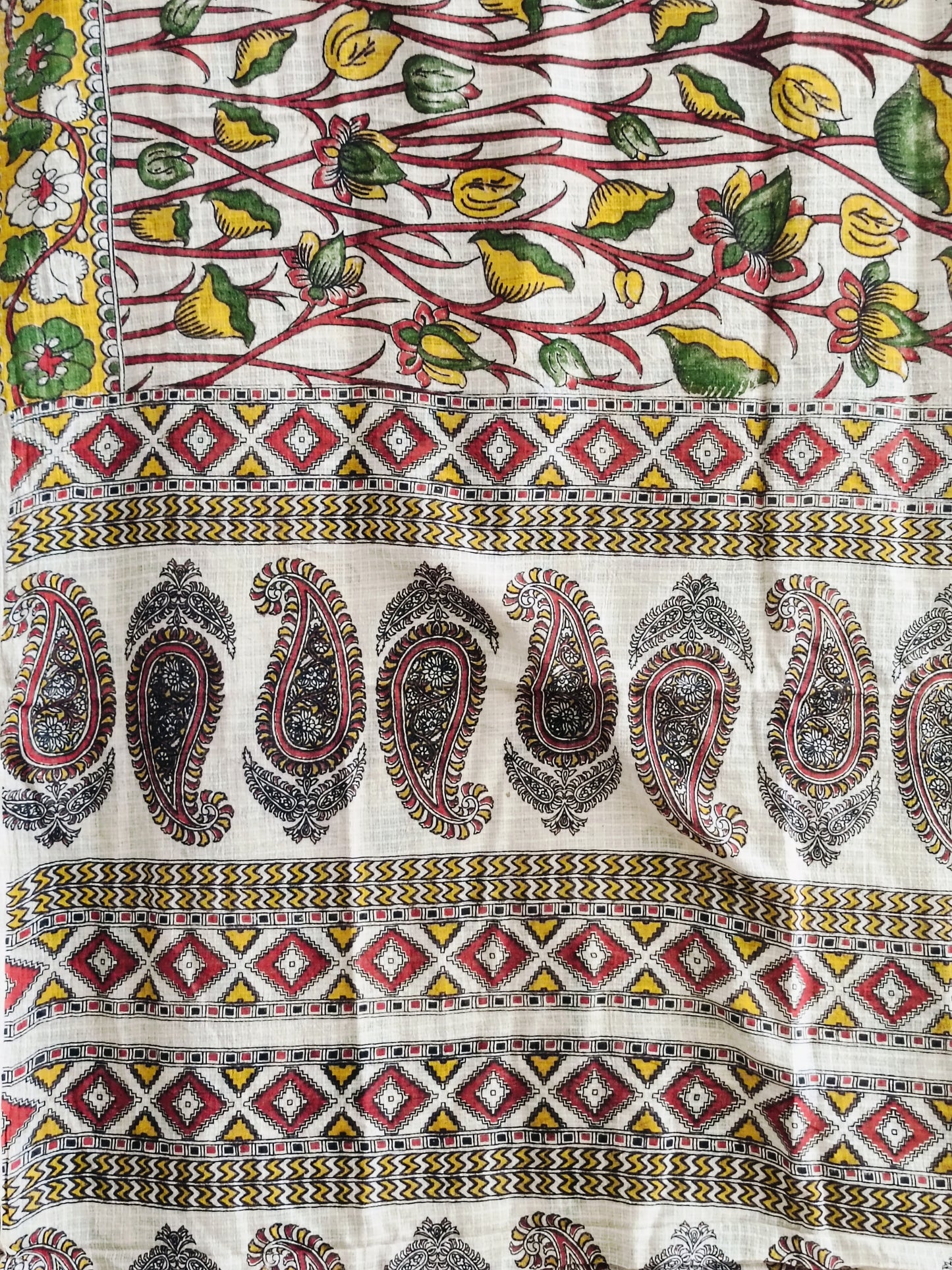 शाची - Pure Kota Handloom Cotton Handcrafted Kalamkari Saree
