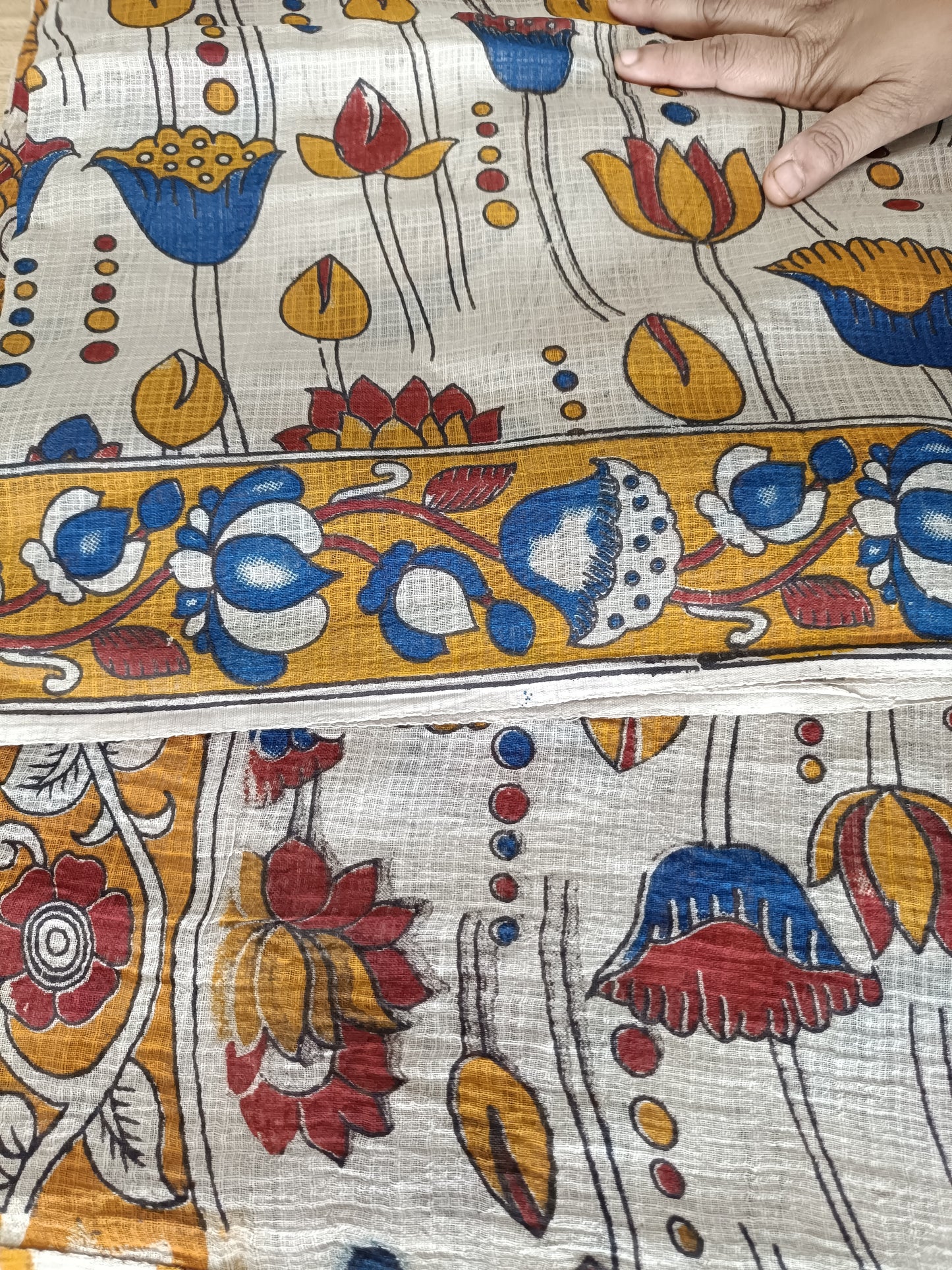 उर्वशी - Pure Kota Handloom Cotton Handcrafted Kalamkari Saree