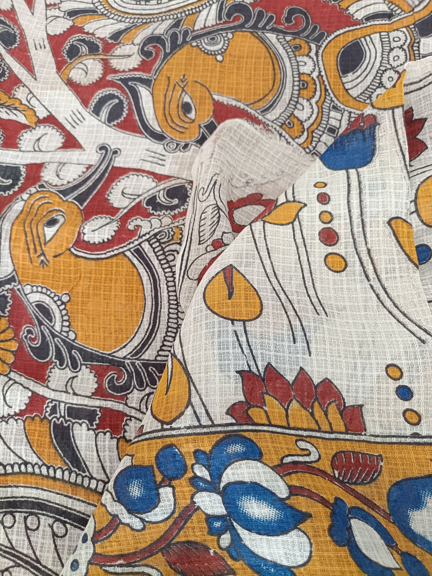 उर्वशी - Pure Kota Handloom Cotton Handcrafted Kalamkari Saree