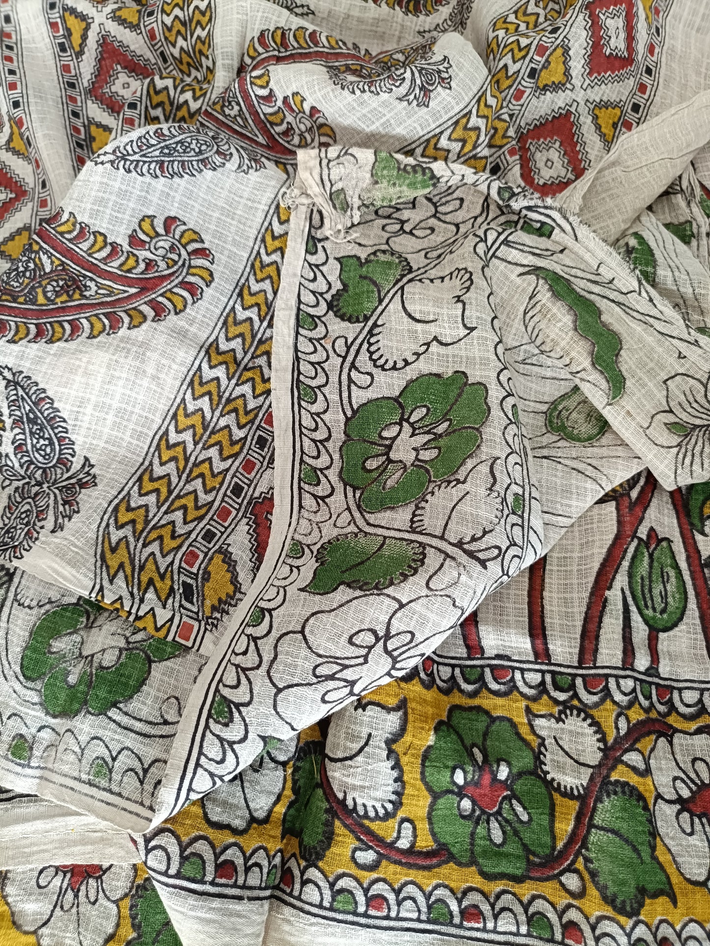 शाची - Pure Kota Handloom Cotton Handcrafted Kalamkari Saree