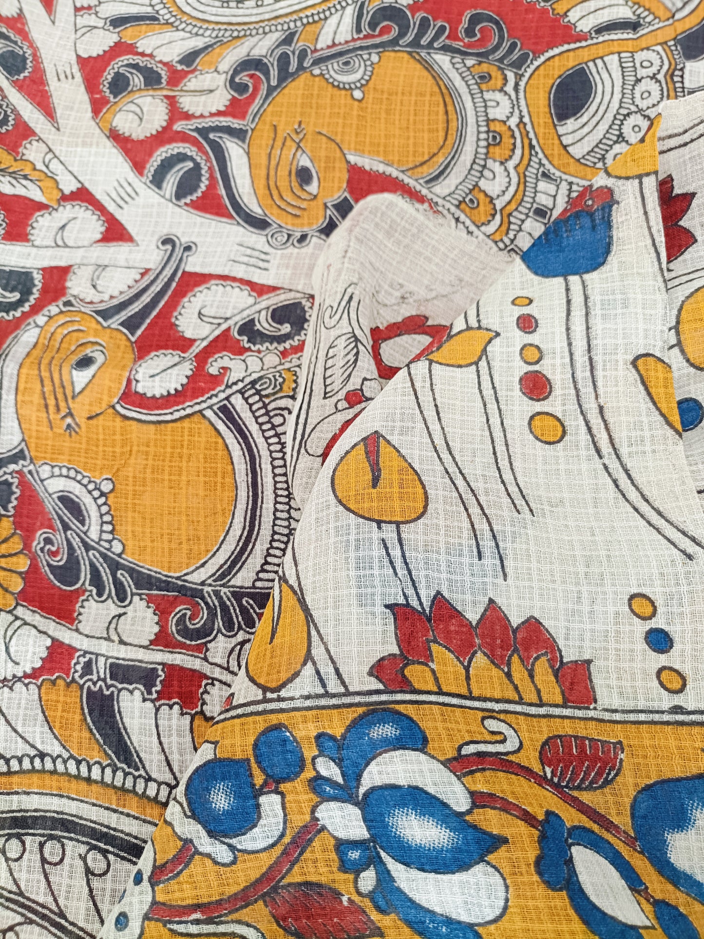 उर्वशी - Pure Kota Handloom Cotton Handcrafted Kalamkari Saree