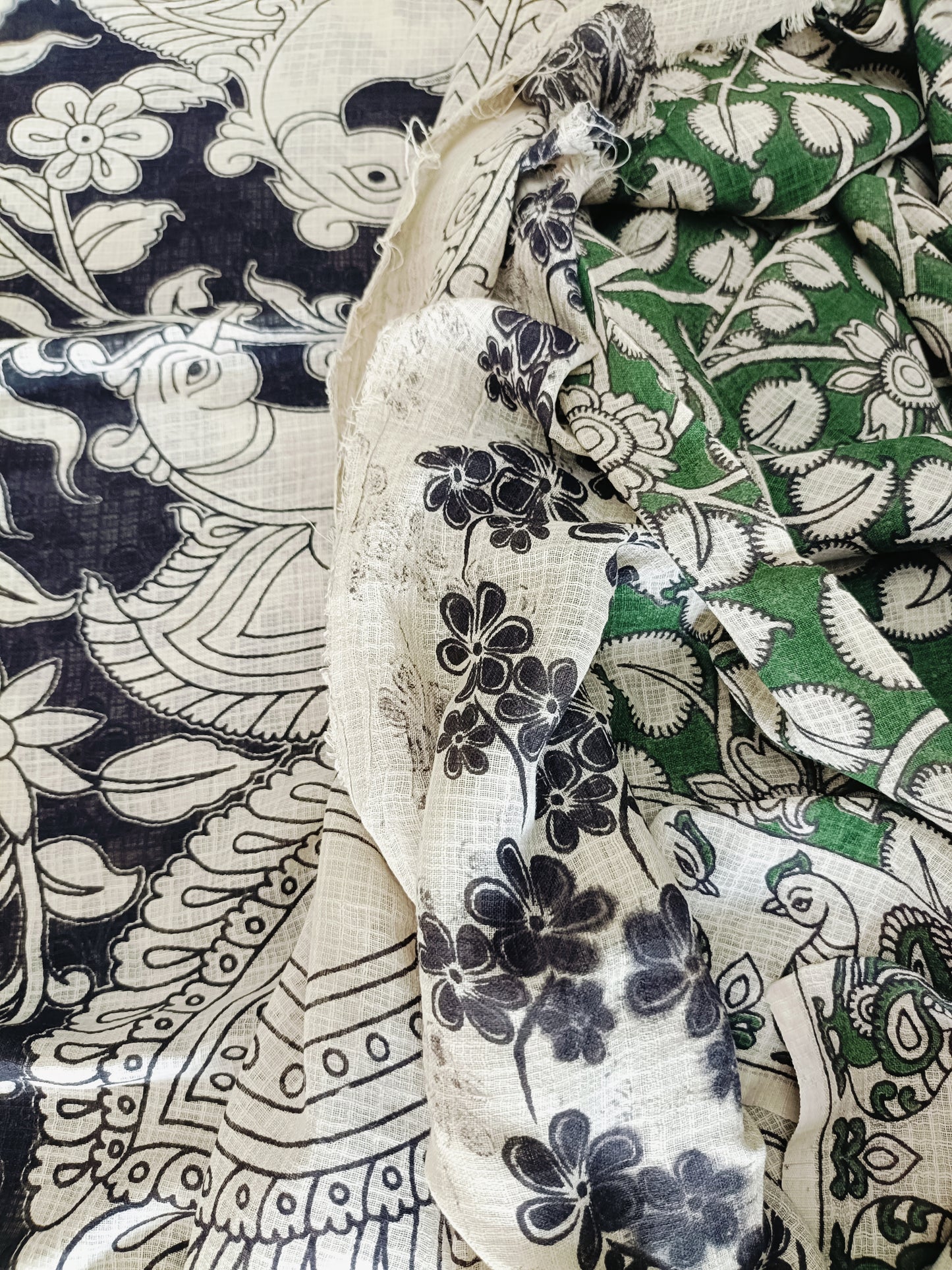 पार्वती - Pure Kota Handloom Cotton Handcrafted Kalamkari Saree