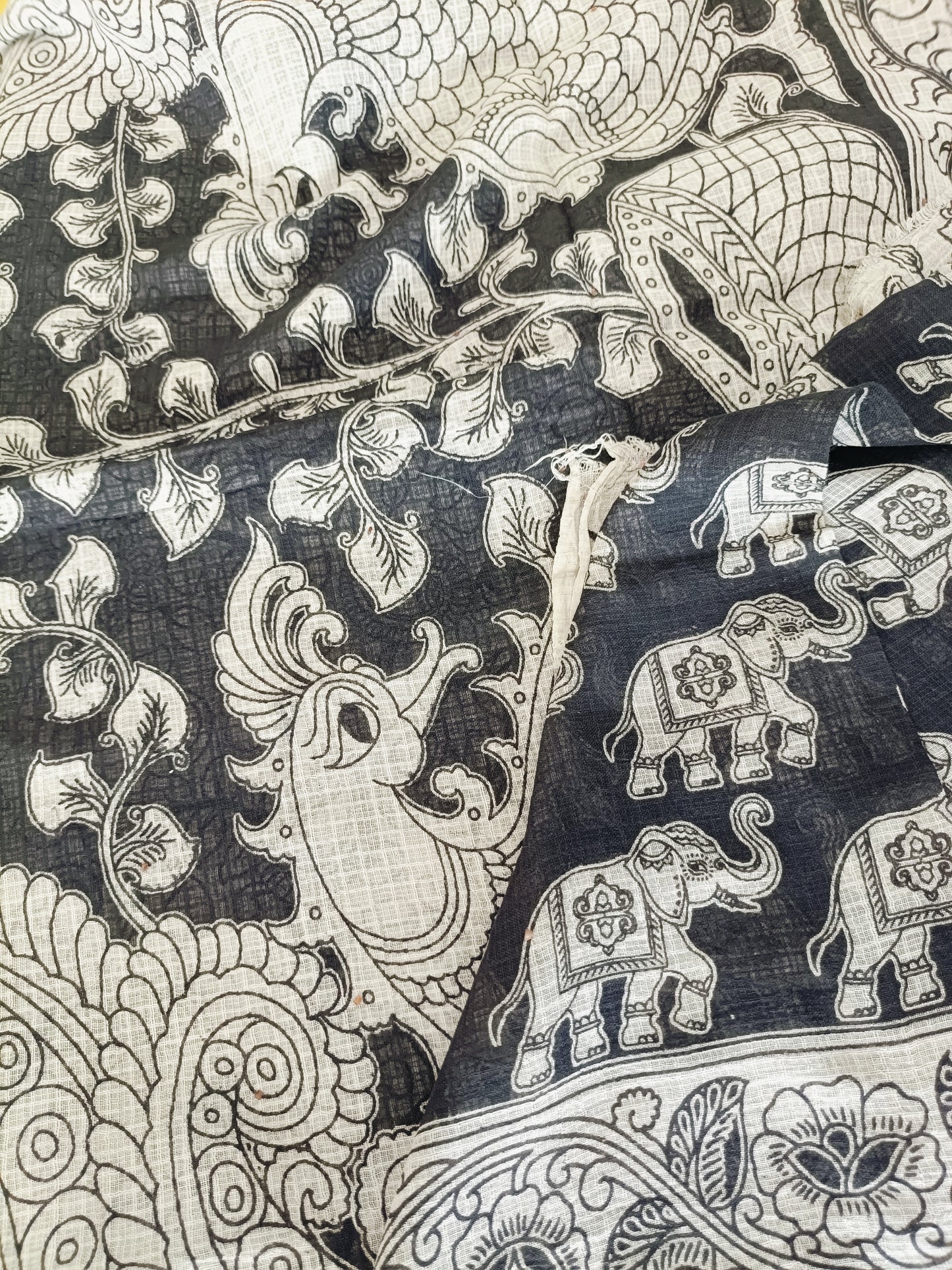 लोपामुद्रा - Pure Kota Handloom Cotton Handcrafted Kalamkari Saree