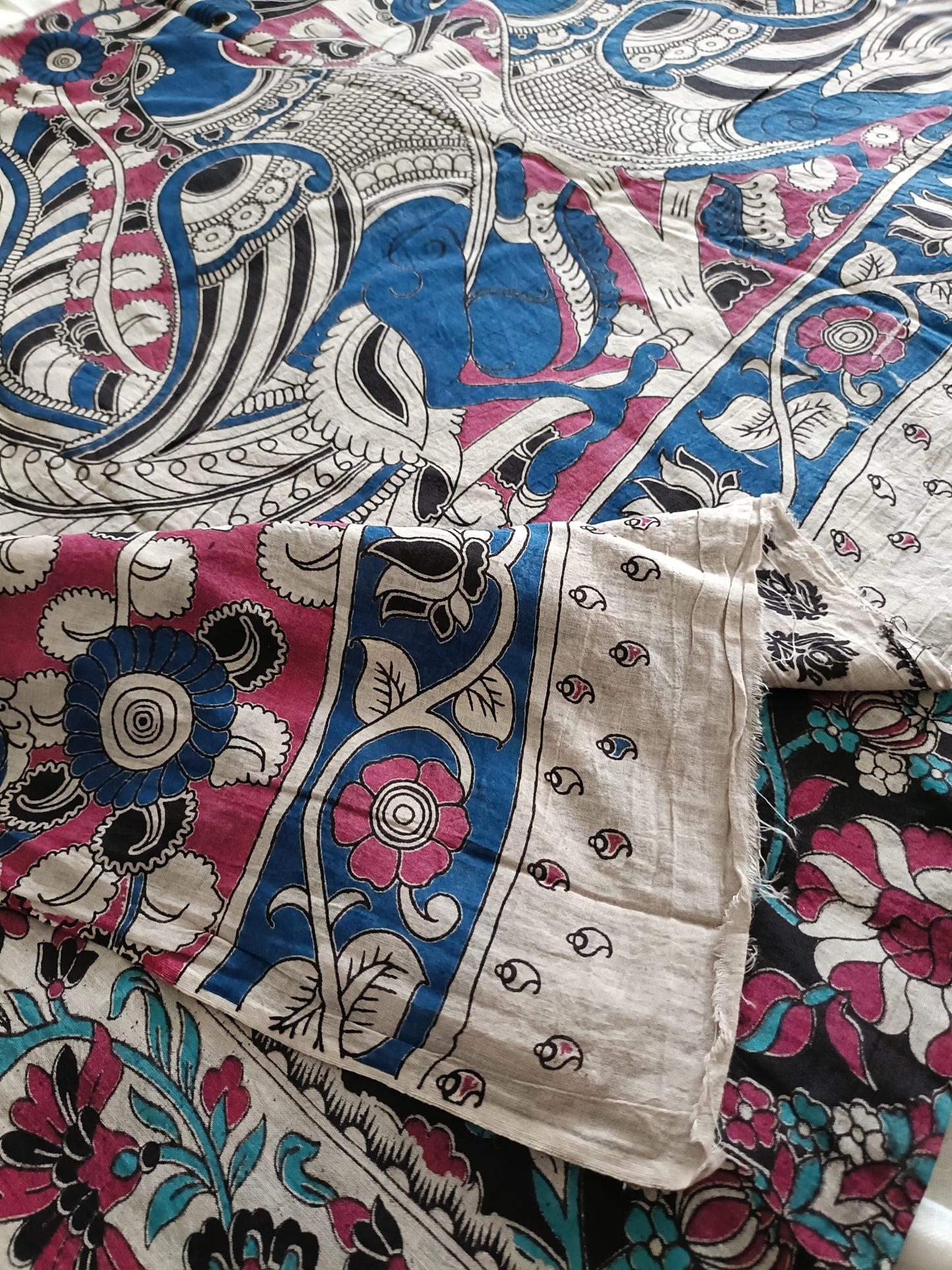 Handmade Kalamkari Mul Cotton Sarees