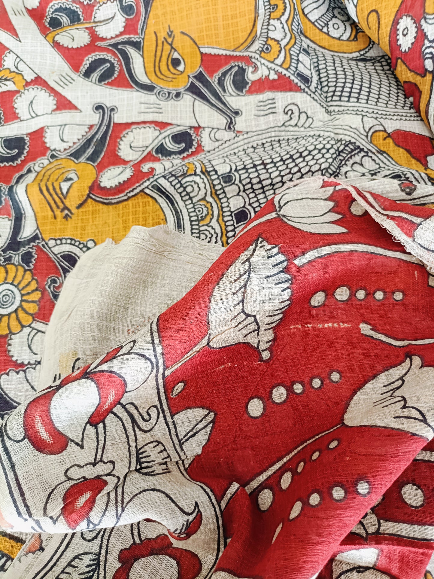 मेनका - Pure Kota Handloom Cotton Handcrafted Kalamkari Saree