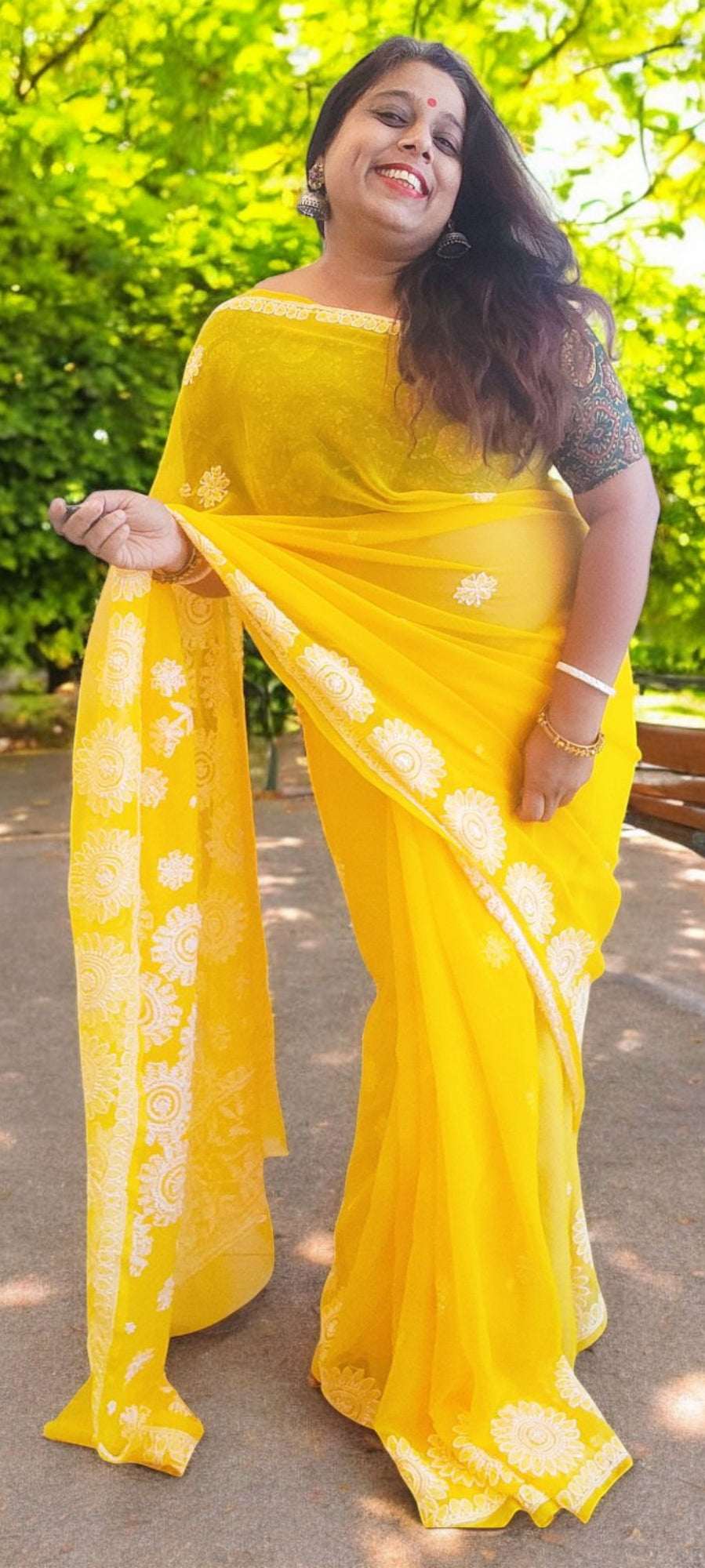 Chikankari on Georgette Sarees