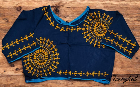 Stitched Cotton Handcrafted Kantha Stitch Blouse
