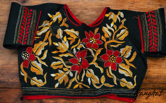 Stitched Cotton Handcrafted Kantha Stitch Blouse