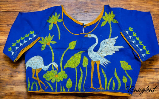 Stitched Cotton Handcrafted Kantha Stitch Blouse