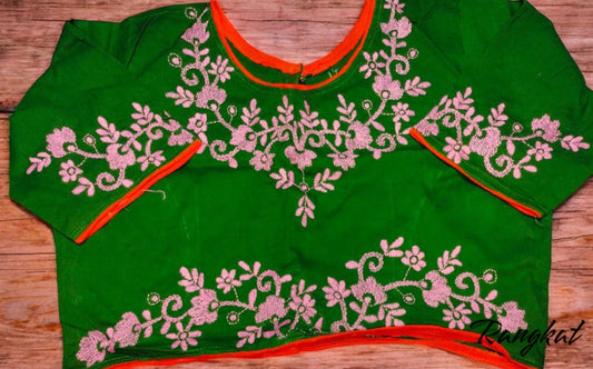 Stitched Cotton Handcrafted Kantha Stitch Blouse