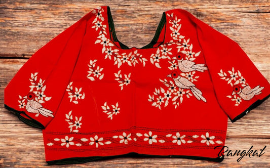 Stitched Cotton Handcrafted Kantha Stitch Blouse