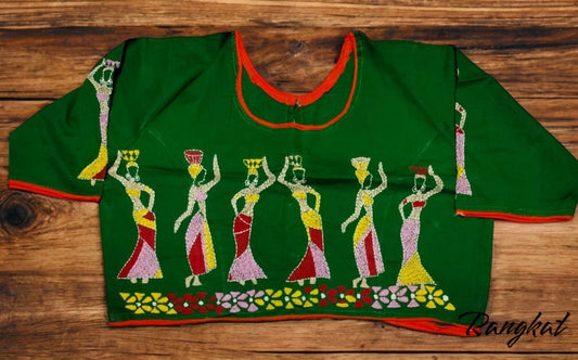 Stitched Cotton Handcrafted Kantha Stitch Blouse