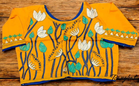 Stitched Cotton Handcrafted Kantha Stitch Blouse