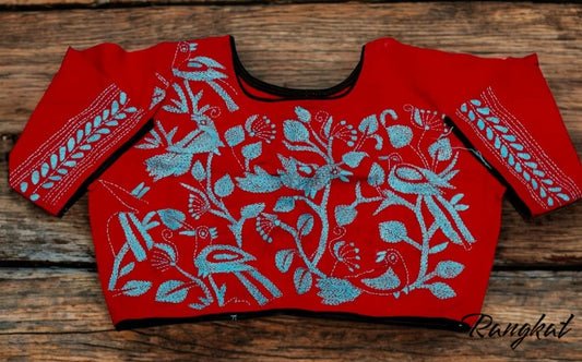 Stitched Cotton Handcrafted Kantha Stitch Blouse
