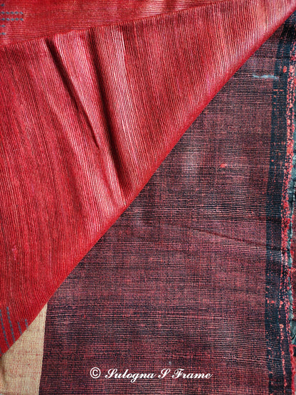 Handwoven Bhagalpur Ghitcha Tussar Silk Saree