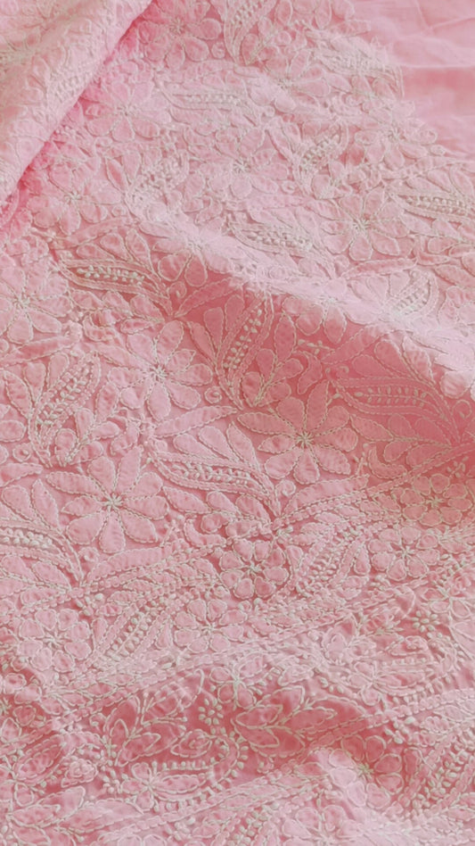 शृंगारलालिमा - Chikankari Cotton Apparel Kurta Fabric - Unstitched Apparel | Tags: Chikankari Kurta Fabric