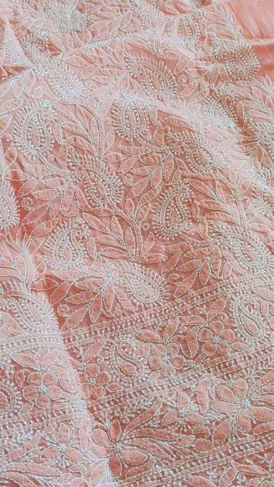 कुसुमगौरव - Chikankari Cotton Apparel Kurta Fabric - Unstitched Apparel | Tags: Chikankari Kurta Fabric