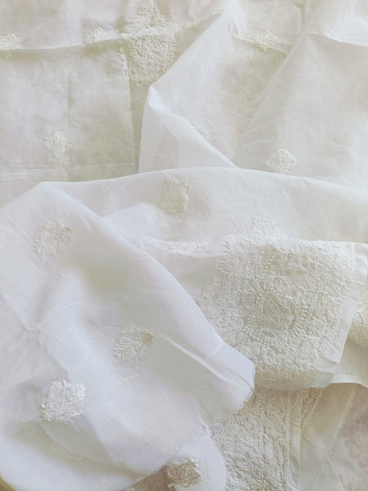 शीतप्रभा - Chikankari Cotton Apparel Kurta Fabric - Unstitched Apparel | Tags: Chikankari Kurta Fabric