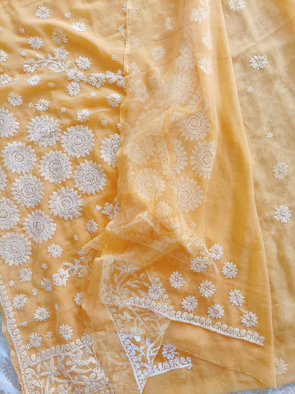 Soft Georgette Chikankari Saree