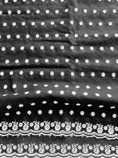 Cotton Kurta Apparel Fabric Chikankari Design Embroidery