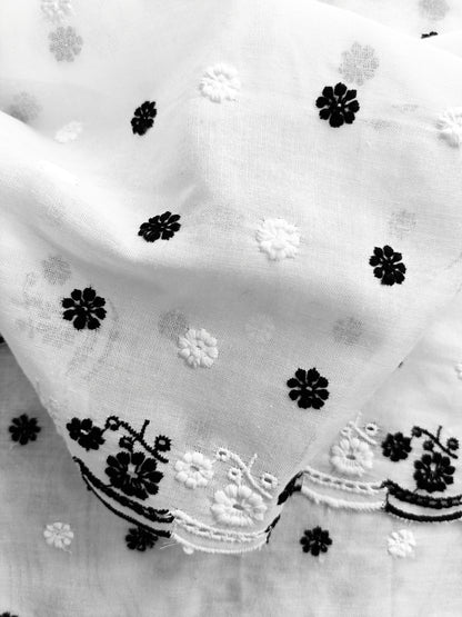 Cotton Kurta Apparel Fabric Chikankari Design Embroidery