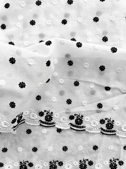 Cotton Kurta Apparel Fabric Chikankari Design Embroidery
