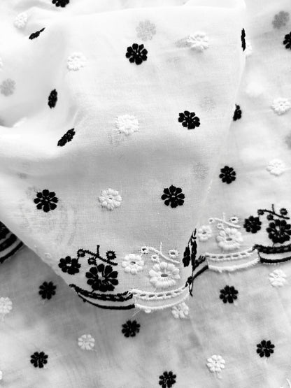 Cotton Kurta Apparel Fabric Chikankari Design Embroidery