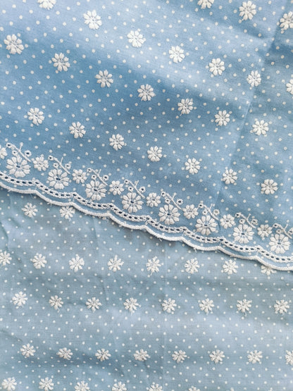 Cotton Kurta Apparel Fabric Chikankari Design Embroidery