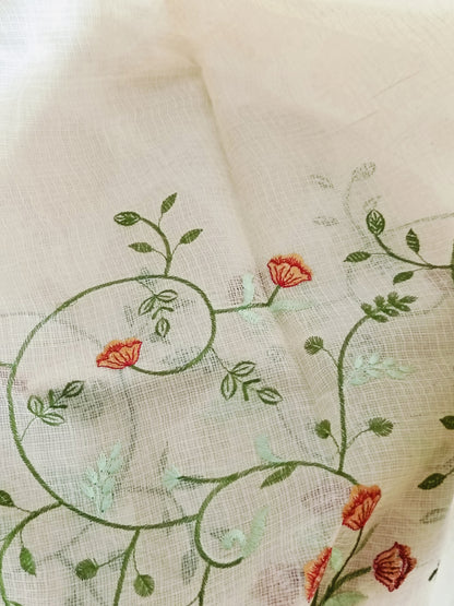 Kota Doria Embroidery Saree