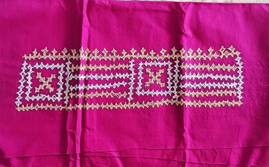 रक्तगुलाबी - Pure Cotton Kutchi Cotton Fabric Blouse - Fabric | Tags: Kutchi Cotton Fabric Blouse