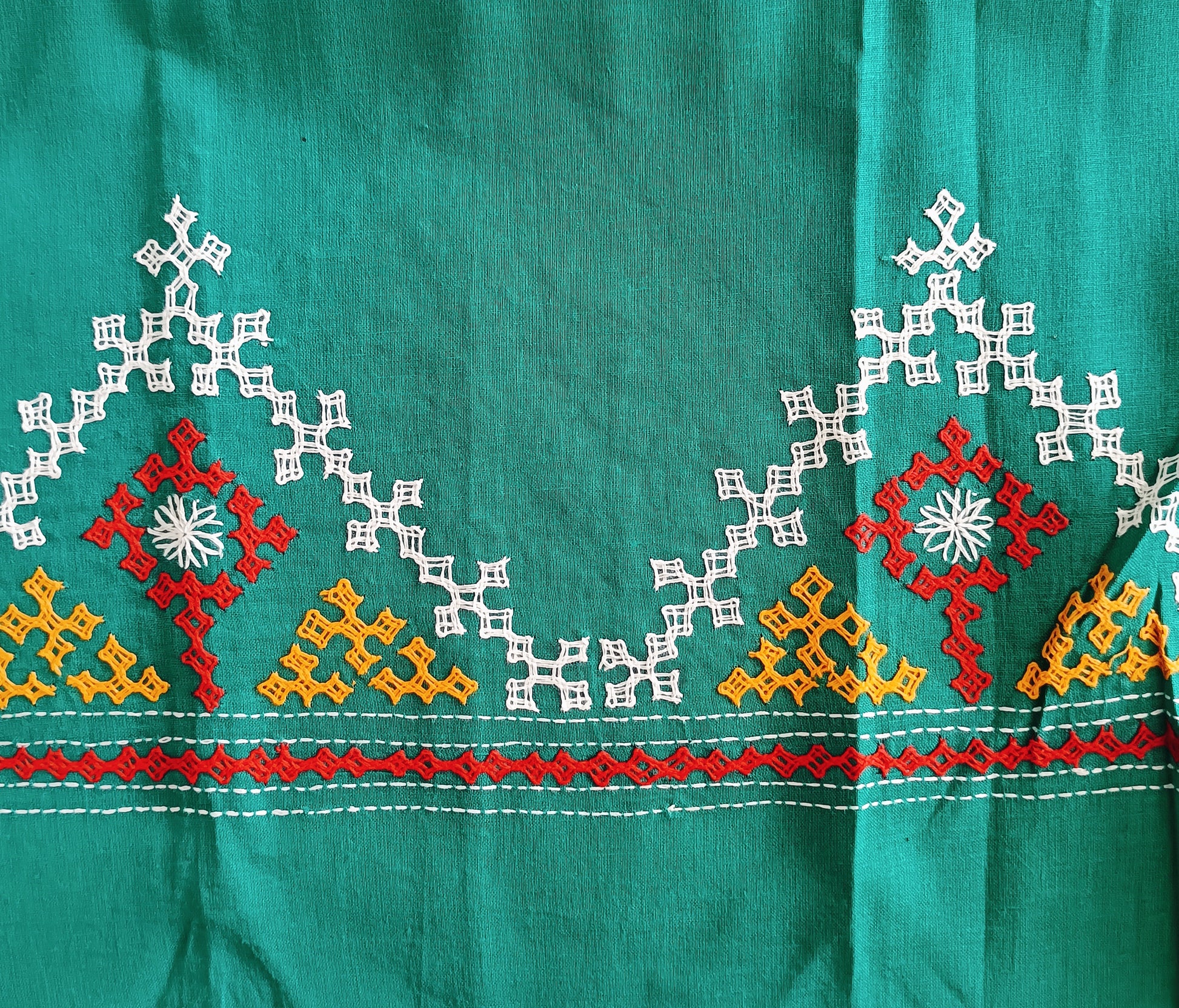 हरितवसना  - Pure Cotton Kutchi Cotton Fabric Blouse - Fabric | Tags: Kutchi Cotton Fabric Blouse
