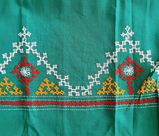 हरितवसना  - Pure Cotton Kutchi Cotton Fabric Blouse - Fabric | Tags: Kutchi Cotton Fabric Blouse