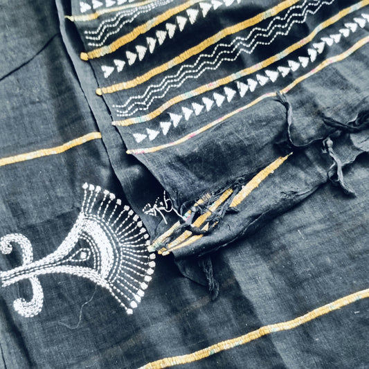 यशोदा - Handmade Kantha Stitch Khesh Cotton Saree - Saree | Tags: Kantha Khesh Cotton