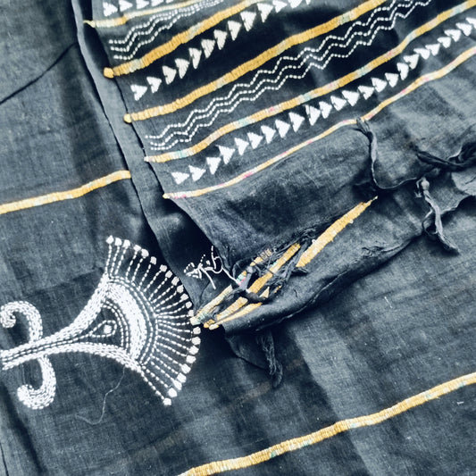 यशोदा - Handmade Kantha Stitch Khesh Cotton Saree - Saree | Tags: Kantha Khesh Cotton