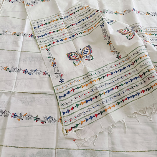 रूपा - Handmade Kantha Stitch Khesh Cotton Saree - Saree | Tags: Kantha Khesh Cotton