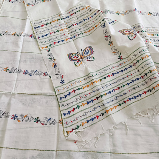 रूपा - Handmade Kantha Stitch Khesh Cotton Saree - Saree | Tags: Kantha Khesh Cotton