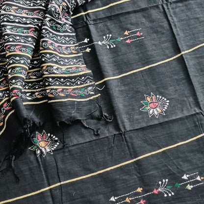 अन्विता - Handmade Kantha Stitch Khesh Cotton Saree - Saree | Tags: Kantha Khesh Cotton