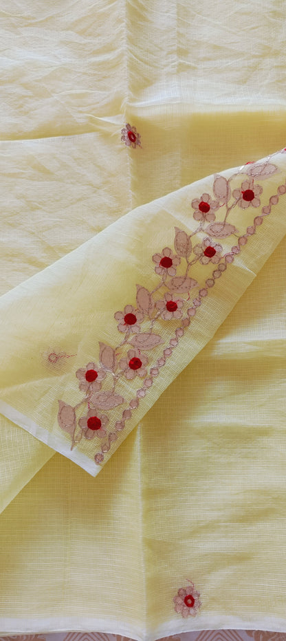 बसंती - Kota Doria Sarees with Gota work