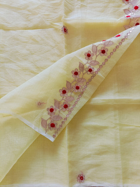बसंती - Kota Doria Sarees with Gota work