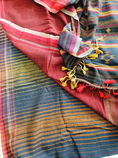 प्रकृति - Pure Handwoven Kala Cotton Saree - Sustainable l Organic l Ethical