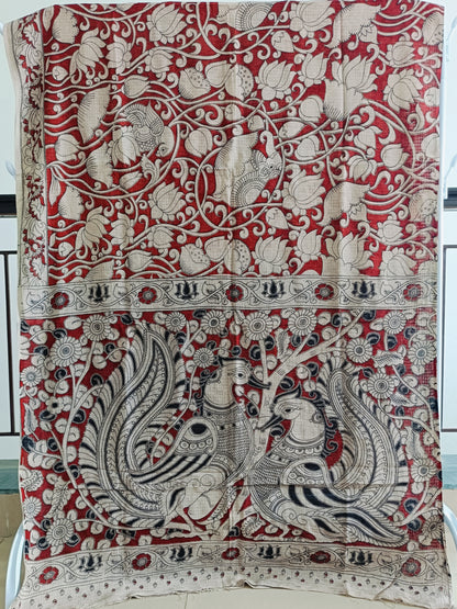 कलामिनी - Pure Kota Handloom Cotton Handcrafted Kalamkari Saree