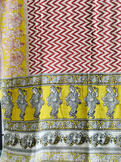 रचनिका - Pure Kota Handloom Cotton Handcrafted Kalamkari Saree