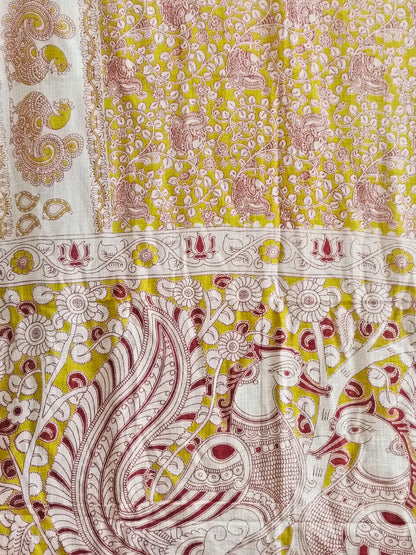 चित्रांगी - Pure Kota Handloom Cotton Handcrafted Kalamkari Saree