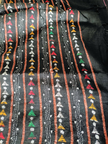 मीनाक्षी - Handmade Kantha Stitch Khesh Cotton Saree