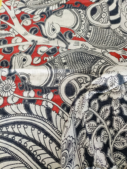 सत्यभामा - Pure Kota Handloom Cotton Handcrafted Kalamkari Saree